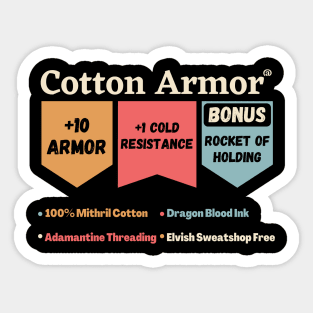 Cotton Armor Explore Dungeons & Dragons Sticker